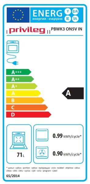 Privileg Ein­bau­back­ofen PBWK3 ON5V IN EEK:A